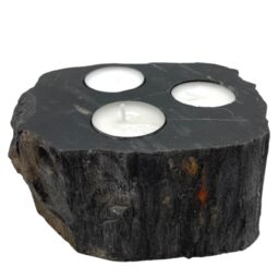 KDMD Petrified Wood Candle Holder - Triple in Brown - thumbnail 2