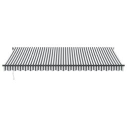 Berkfield Home Manual Retractable Awning with LEDs Anthracite&White 500x300 cm in Black - thumbnail 4