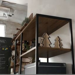 Rafaelo Mobilia Industrial 7 Shelf Bookcase With Drawers in Black - thumbnail 5