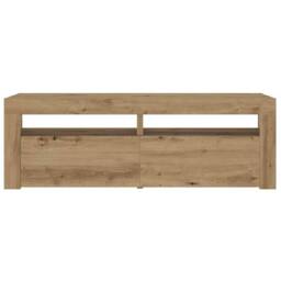 Berkfield Home Bedside Cabinets 2 pcs with LEDs Artisan Oak 60x35x40 cm in Brown - Size: 60 x 35 x 40 cm - thumbnail 6