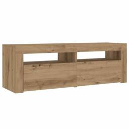 Berkfield Home Bedside Cabinets 2 pcs with LEDs Artisan Oak 60x35x40 cm in Brown - Size: 60 x 35 x 40 cm - thumbnail 7