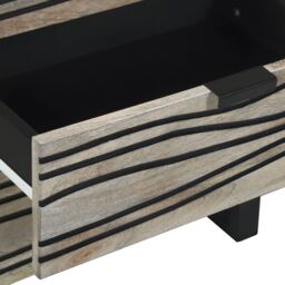 Berkfield Home Bedside Tables with Drawer White & Black 50 x 33 x 60 cm - thumbnail 7