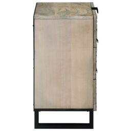 Berkfield Home Bedside Tables with Drawer White & Black 50 x 33 x 60 cm - thumbnail 4