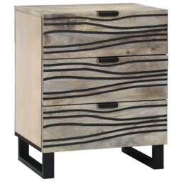 Berkfield Home Bedside Tables with Drawer White & Black 50 x 33 x 60 cm - thumbnail 1