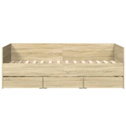 Berkfield Home Daybed with Drawers without Mattress Sonoma Oak 90x190 cm Single in Light Tan - thumbnail 4