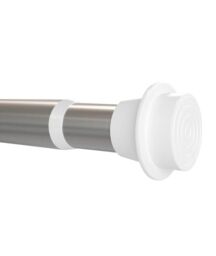 New Edge Blinds 19-22mm Extendable No Drill Eyelet Metal Curtain Pole - Silver - Size: 100 cm - 150 cm