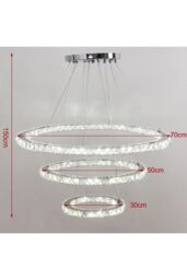 3-Tier Crystal LED Pendant Light in White - thumbnail 7