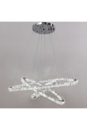 3-Tier Crystal LED Pendant Light in White - thumbnail 6