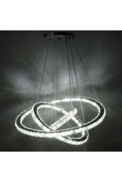 3-Tier Crystal LED Pendant Light in White - thumbnail 4