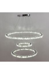 3-Tier Crystal LED Pendant Light in White - thumbnail 5