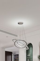 3-Tier Crystal LED Pendant Light in White - thumbnail 1