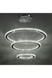 3-Tier Crystal LED Pendant Light in White - thumbnail 3
