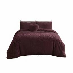 Snug City Super Fluffy Duvet Cover Ultra Soft, Cloud-Like Comfort Snug Sleep in Plum - Size: Single - thumbnail 2