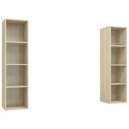Berkfield Home Practical Wall-mounted TV Cabinets 2 pcs Sonoma Oak Engineered Wood in Light Oak - thumbnail 3