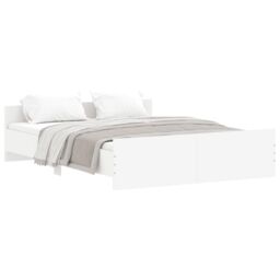 Berkfield Home Bed Frame with Headboard & Footboard White 150x200 cm King Size - thumbnail 2