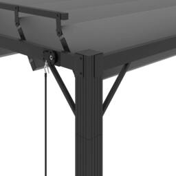 Berkfield Home Gazebo with Louvered Roof 3x3 m Anthracite Fabric & Aluminium in Black - thumbnail 6