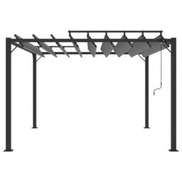 Berkfield Home Gazebo with Louvered Roof 3x3 m Anthracite Fabric & Aluminium in Black - thumbnail 3