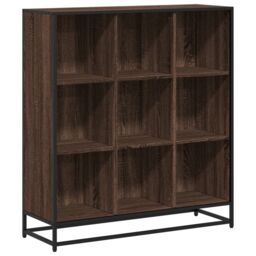 Berkfield Home Bookcase Brown Oak 97.5x33x107.5 cm Engineered Wood & Metal - thumbnail 2