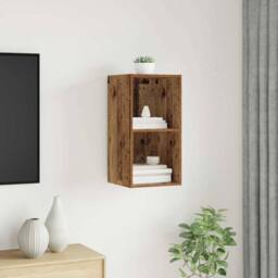 Berkfield Home TV Cabinet with Shelf Old wood 37 x 37 x 72 cm Engineered wood in Brown - thumbnail 2