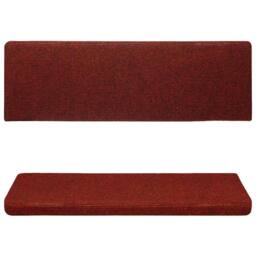 Berkfield Home Stair Mats 15 pcs Needle Punch 65x21x4 cm Red - Size: Medium - thumbnail 1