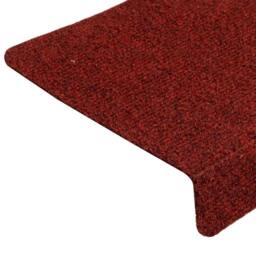 Berkfield Home Stair Mats 15 pcs Needle Punch 65x21x4 cm Red - Size: Medium - thumbnail 5
