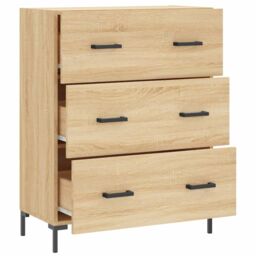 Berkfield Home Sideboard Sonoma Oak 69.5x34x90 cm Engineered Wood in Brown - thumbnail 6