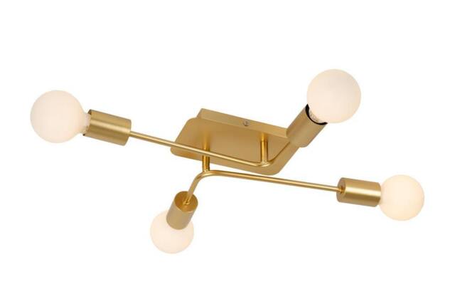 Netlighting Lucide LESTER Flush ceiling light 4xE27 Matt Gold Brass - image 1