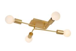 Netlighting Lucide LESTER Flush ceiling light 4xE27 Matt Gold Brass