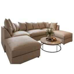 Home & Love Bishop U Shape Cinema Sofa Scatterback Corner Sofa - Haute Cream - thumbnail 2