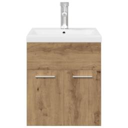 Berkfield Home Sink Cabinet with Built-in Basin & Faucet Artisan Oak in Brown - thumbnail 5
