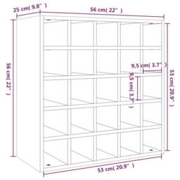 Berkfield Home Wine Cabinet White 56x25x56 cm Solid Wood Pine - Size: 56 x 25 x 56 cm - thumbnail 8
