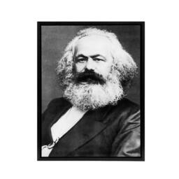 "Artery8 Portrait Photo Political Theorist Karl Marx Framed Canvas Wall Art Print in Grey - Size: W12"" x H16""" - thumbnail 1