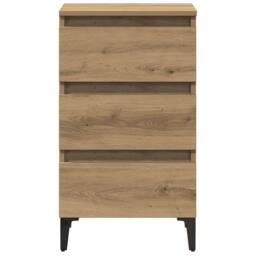 Berkfield Home Bed Cabinet with Metal Legs Artisan Oak 40x35x69 cm in Brown - Size: 40 x 35 x 69 cm - thumbnail 4
