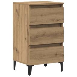 Berkfield Home Bed Cabinet with Metal Legs Artisan Oak 40x35x69 cm in Brown - Size: 40 x 35 x 69 cm - thumbnail 1