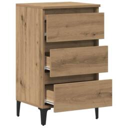 Berkfield Home Bed Cabinet with Metal Legs Artisan Oak 40x35x69 cm in Brown - Size: 40 x 35 x 69 cm - thumbnail 5