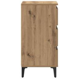 Berkfield Home Bed Cabinet with Metal Legs Artisan Oak 40x35x69 cm in Brown - Size: 40 x 35 x 69 cm - thumbnail 6