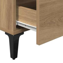Berkfield Home Bed Cabinet with Metal Legs Artisan Oak 40x35x69 cm in Brown - Size: 40 x 35 x 69 cm - thumbnail 8