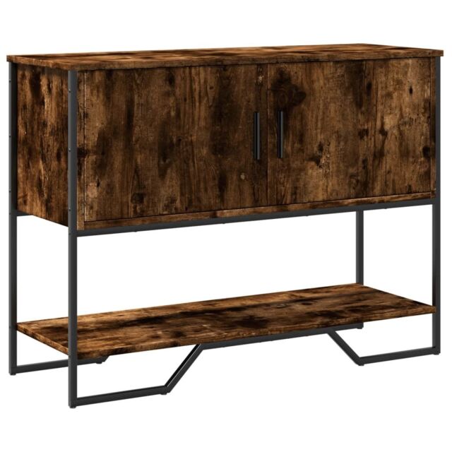 Berkfield Home Console Table Smoked Oak 100x35x74.5 cm Engineered Wood in Brown - image 1