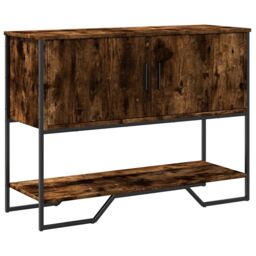 Berkfield Home Console Table Smoked Oak 100x35x74.5 cm Engineered Wood in Brown - thumbnail 1