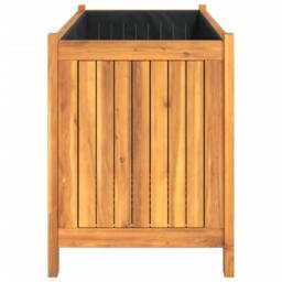 Berkfield Home Garden Planter with Liner 99.5x38x50 cm Solid Wood Acacia in Brown - thumbnail 6