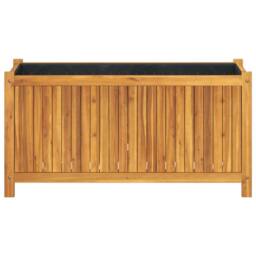 Berkfield Home Garden Planter with Liner 99.5x38x50 cm Solid Wood Acacia in Brown - thumbnail 4