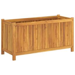 Berkfield Home Garden Planter with Liner 99.5x38x50 cm Solid Wood Acacia in Brown - thumbnail 5