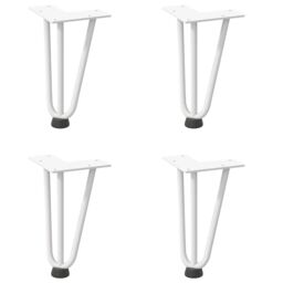 Berkfield Home Hairpin Table Legs 4 pcs White 20 cm Solid Steel - thumbnail 2