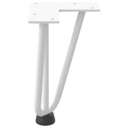 Berkfield Home Hairpin Table Legs 4 pcs White 20 cm Solid Steel - thumbnail 6