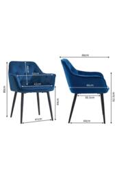 Groundlevel Set of 2 Velvet Upholstered Dining Chairs in Navy - thumbnail 3