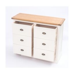 Cabinet Bits Cosenza 6 Drawer Chest of Drawers Brass Cup Handle in Off-White - thumbnail 5