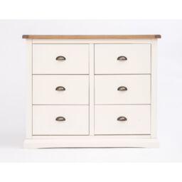 Cabinet Bits Cosenza 6 Drawer Chest of Drawers Brass Cup Handle in Off-White - thumbnail 1
