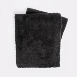 OHS Large Teddy Fleece Throw Blanket in Black - Size: 125 cm x 150 cm - thumbnail 2