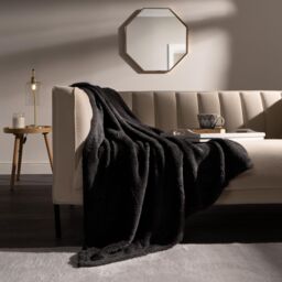 OHS Large Teddy Fleece Throw Blanket in Black - Size: 125 cm x 150 cm - thumbnail 5