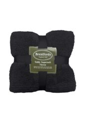 OHS Large Teddy Fleece Throw Blanket in Black - Size: 125 cm x 150 cm - thumbnail 1